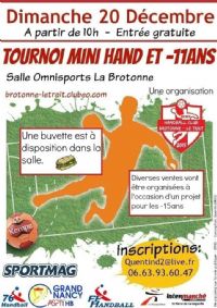 Tournoi de Handball Jeune. Le dimanche 20 décembre 2015 à Notre-Dame-De-Bliquetuit. Seine-Maritime. 